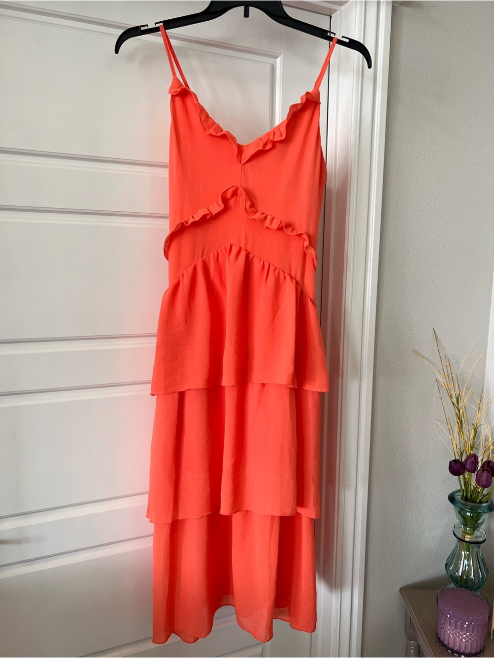 GENERATION Y Coral Tiered Ruffle High-Low Dress